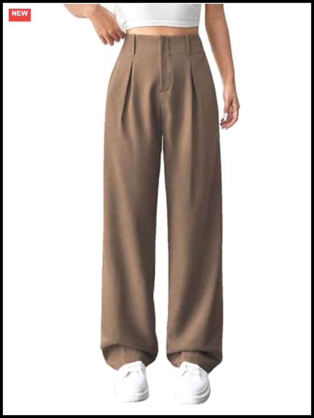 Womens High Waisted Wide Leg Pleated Pants with Pockets Business Casual
